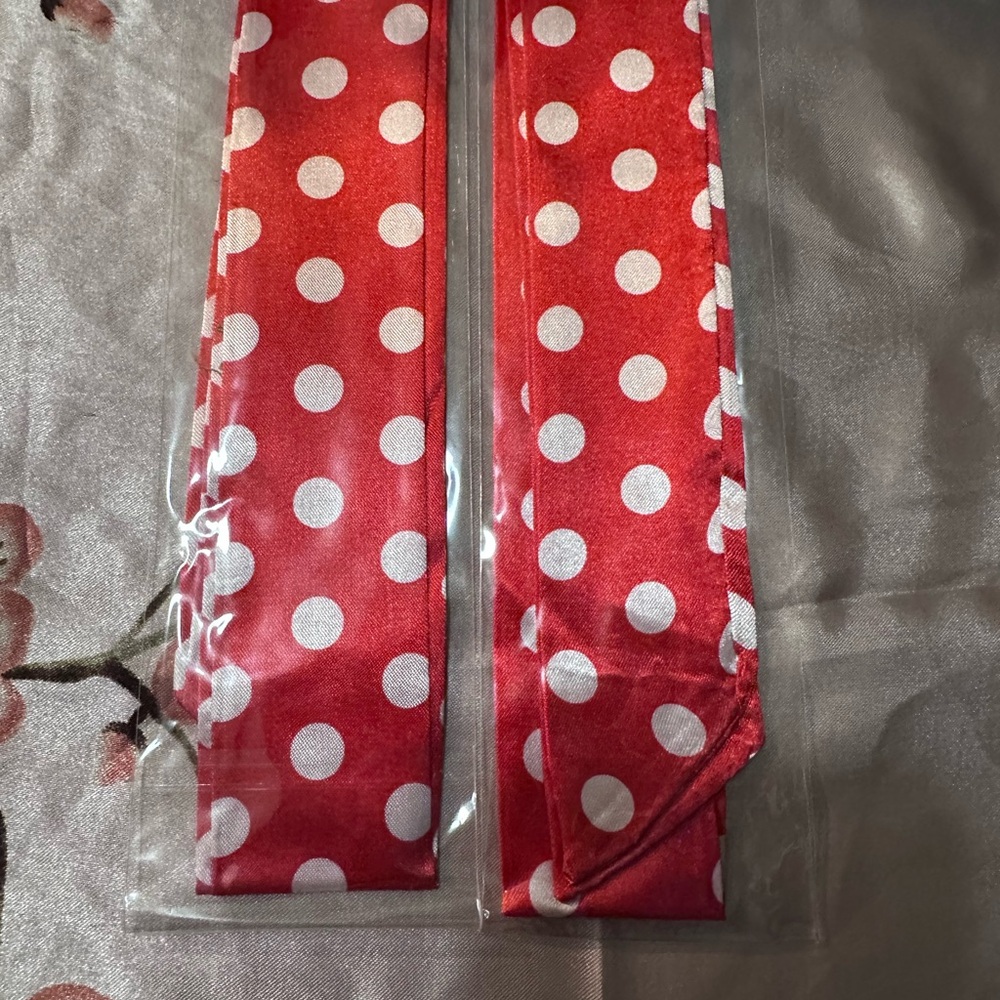 Red Polka Dot twilly Scarf set